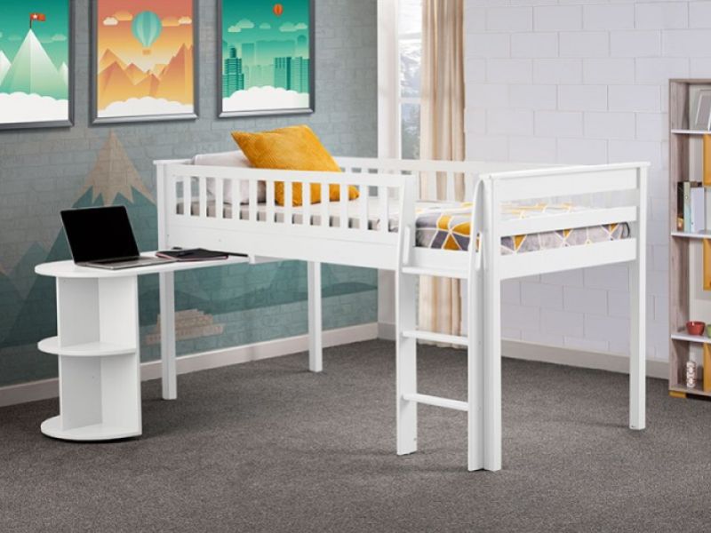 Sweet Dreams Logan Midsleeper Bed In White