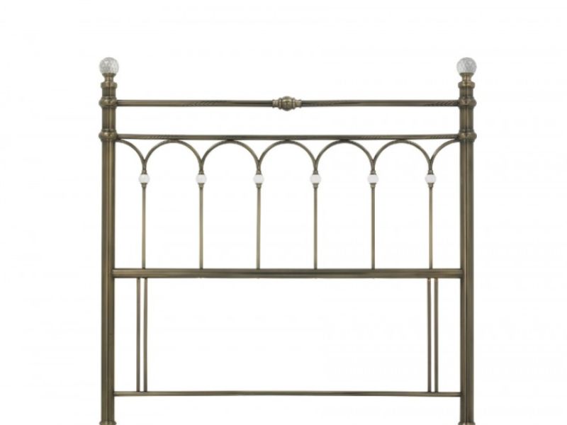 Bentley Designs Krystal 5ft Kingsize Antique Brass Finish Metal Headboard