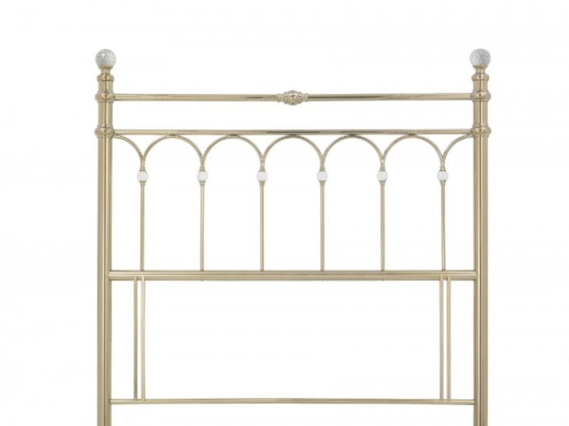 Bentley Designs Krystal 5ft Kingsize Champagne Brass Finish Metal Headboard