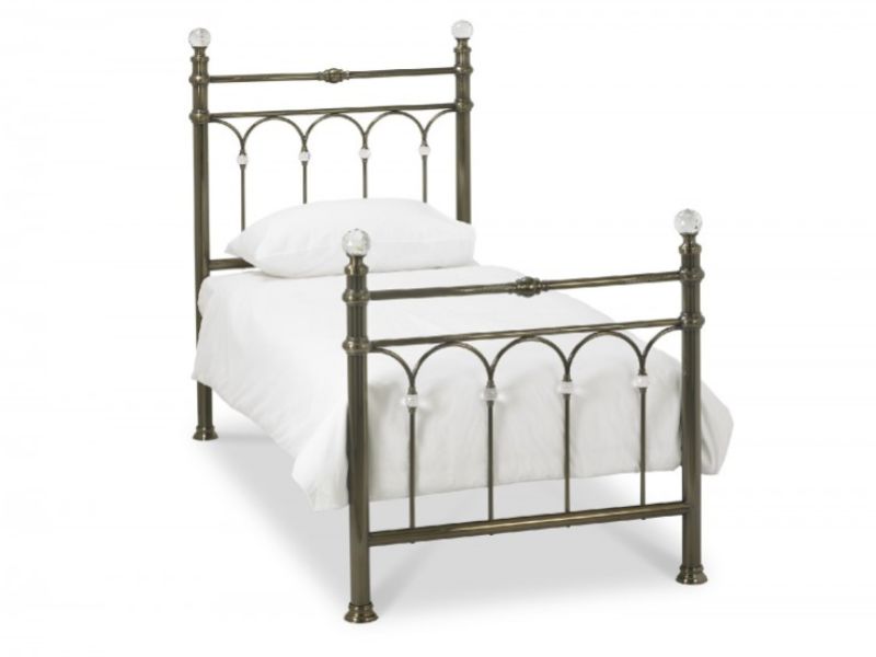 Bentley Designs Krystal 3ft Single Antique Brass Finish Metal Bed Frame