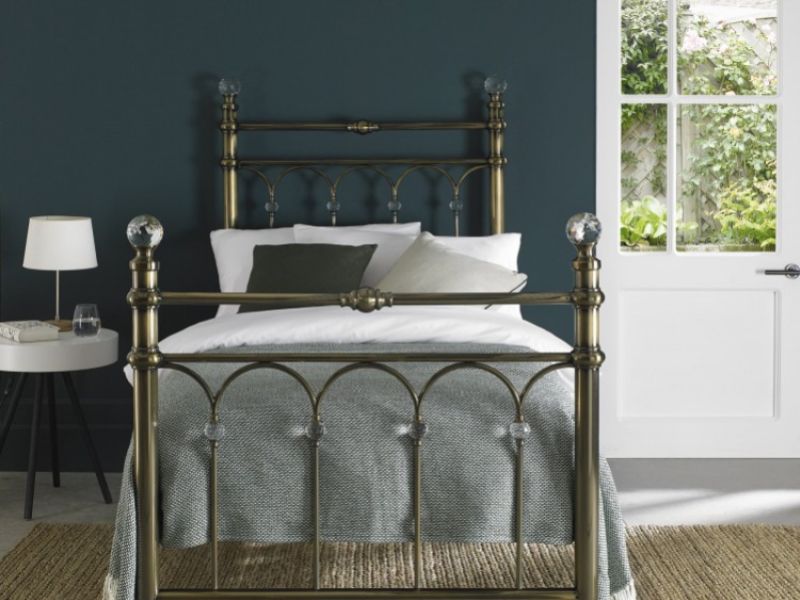 Bentley Designs Krystal 3ft Single Antique Brass Finish Metal Bed Frame