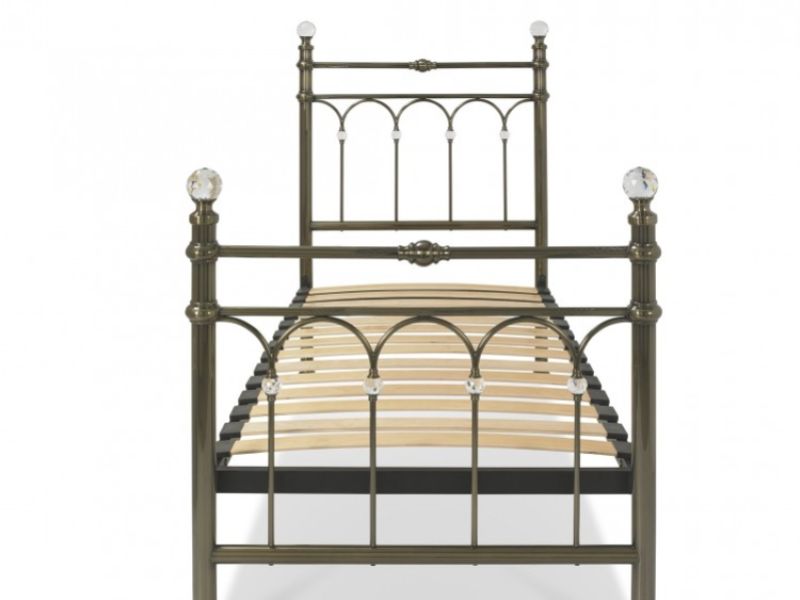 Bentley Designs Krystal 3ft Single Antique Brass Finish Metal Bed Frame