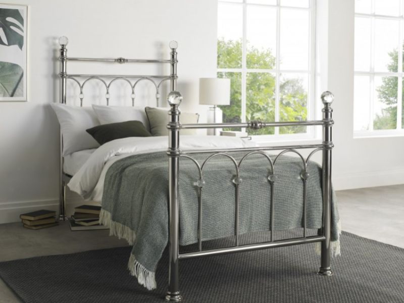 Bentley Designs Krystal 3ft Single Shiny Nickel Metal Bed Frame