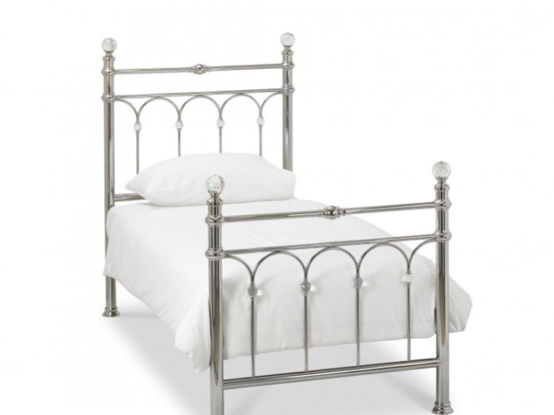 Bentley Designs Krystal 3ft Single Shiny Nickel Metal Bed Frame