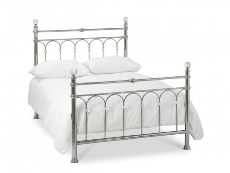 Bentley Designs Krystal 4ft6 Double Shiny Nickel Metal Bed Frame