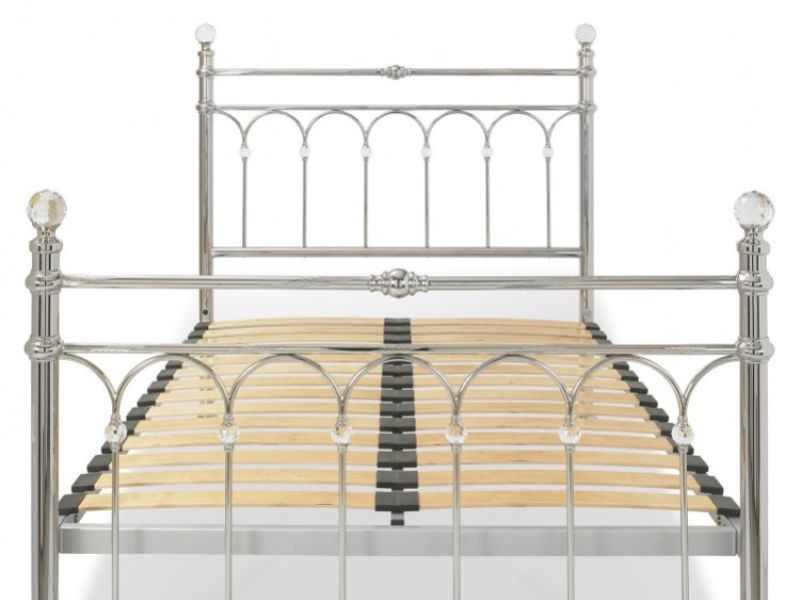 Bentley Designs Krystal 4ft6 Double Shiny Nickel Metal Bed Frame