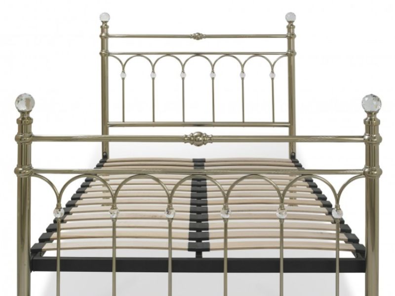 Bentley Designs Krystal 4ft6 Double Champagne Brass Finish Metal Bed Frame