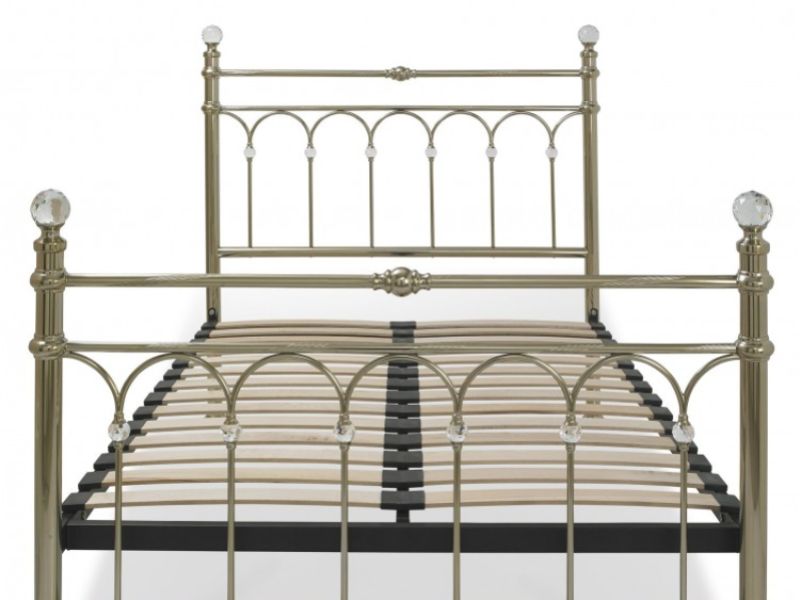 STORE CLEARANCE Bentley Designs Krystal 5ft Kingsize Champagne Brass Finish Metal Bed Frame