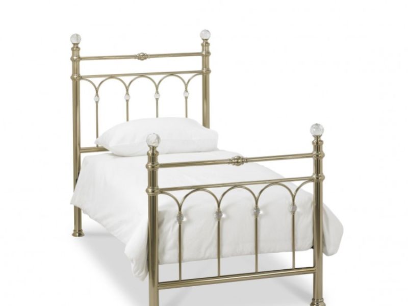 Bentley Designs Krystal 3ft Single Champagne Brass Finish Metal Bed Frame