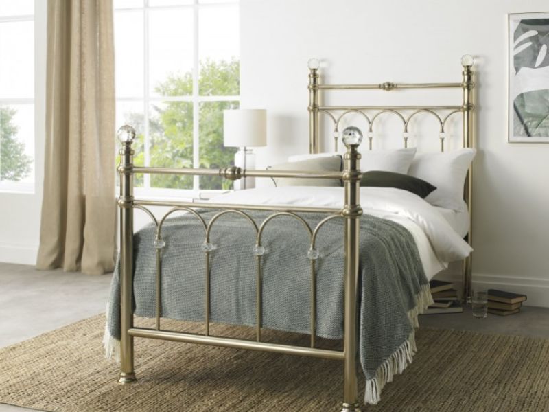 Bentley Designs Krystal 3ft Single Champagne Brass Finish Metal Bed Frame