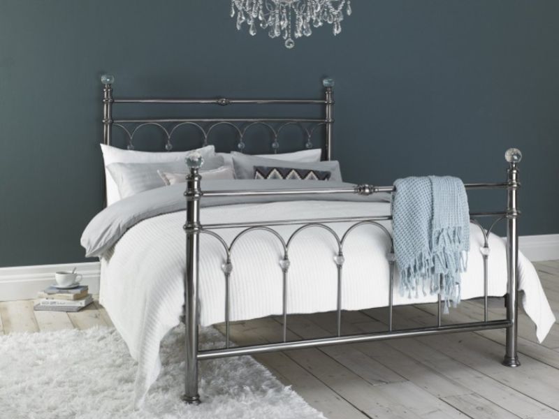 Bentley Designs Krystal 4ft6 Double Antique Nickel Metal Bed Frame