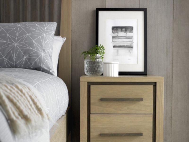 Bentley Designs Rimini Oak 2 Drawer Bedside