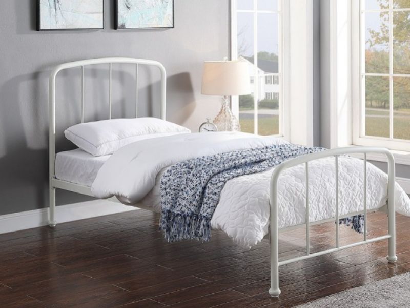 Sleep Design Belmont 3ft Single White Metal Bed Frame