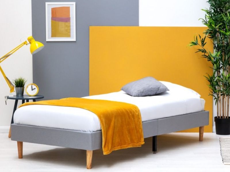 Sleep Design Edworth 3ft Single Grey, Fabric Platform Bed Frame King