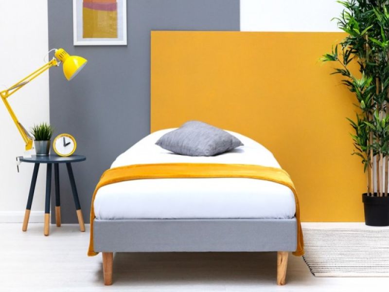 Sleep Design Edworth 3ft Single Grey Fabric Platform Bed Frame