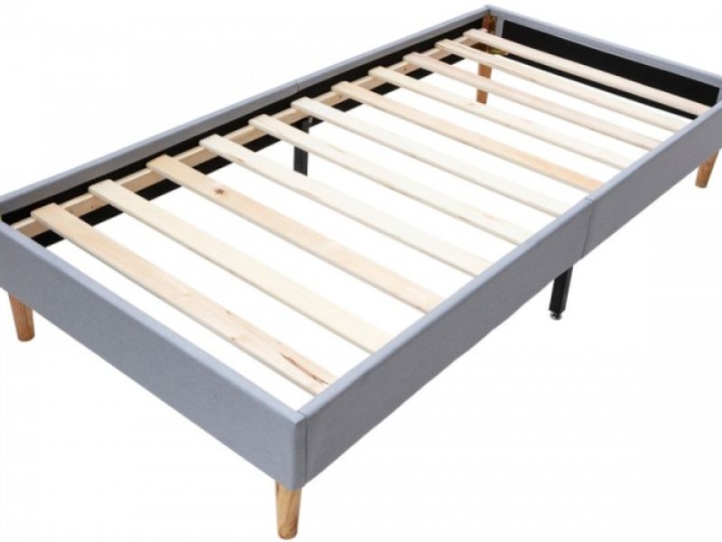 Sleep Design Edworth 3ft Single Grey Fabric Platform Bed Frame