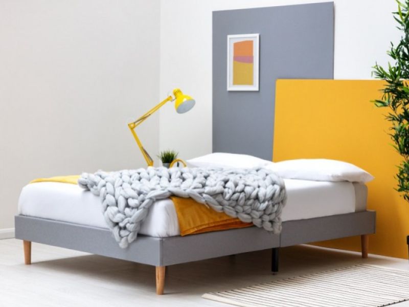Sleep Design Edworth 4ft Small Double Grey Fabric Platform Bed Frame