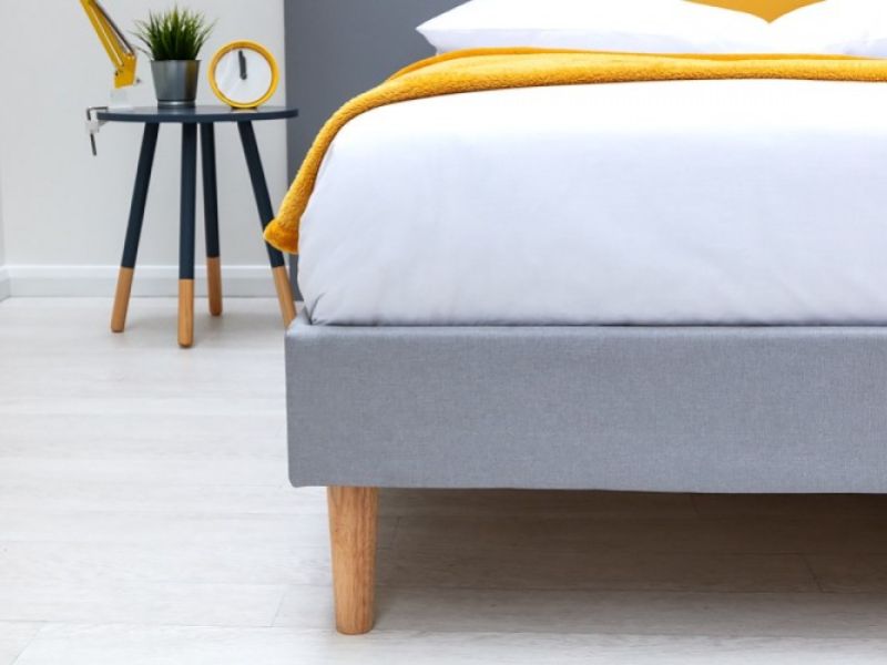 Sleep Design Edworth 5ft Kingsize Grey Fabric Platform Bed Frame