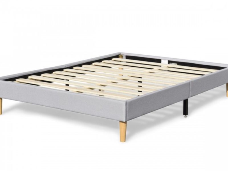 Sleep Design Edworth 4ft6 Double Grey Fabric Platform Bed Frame