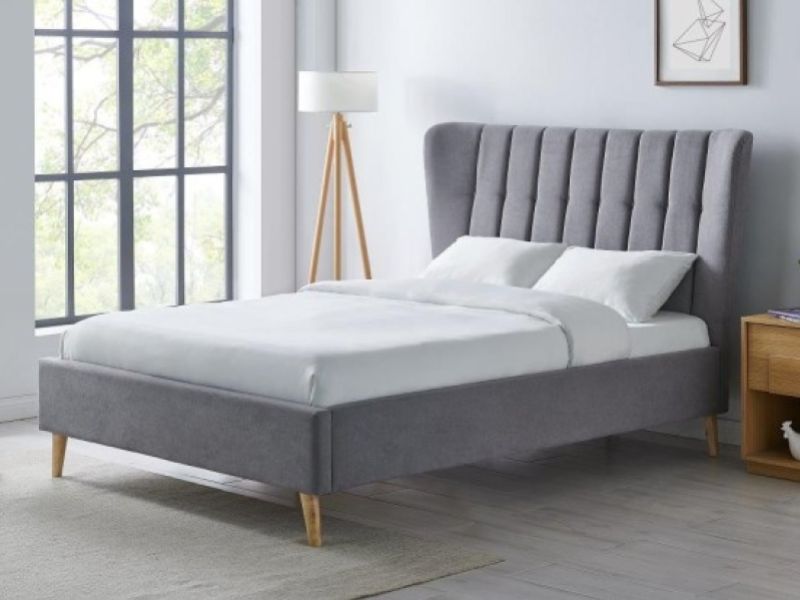 Limelight Tasya 5ft Kingsize Light Grey Fabric Bed Frame