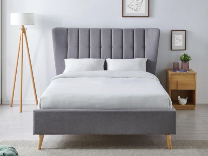 Limelight Tasya 5ft Kingsize Light Grey Fabric Bed Frame