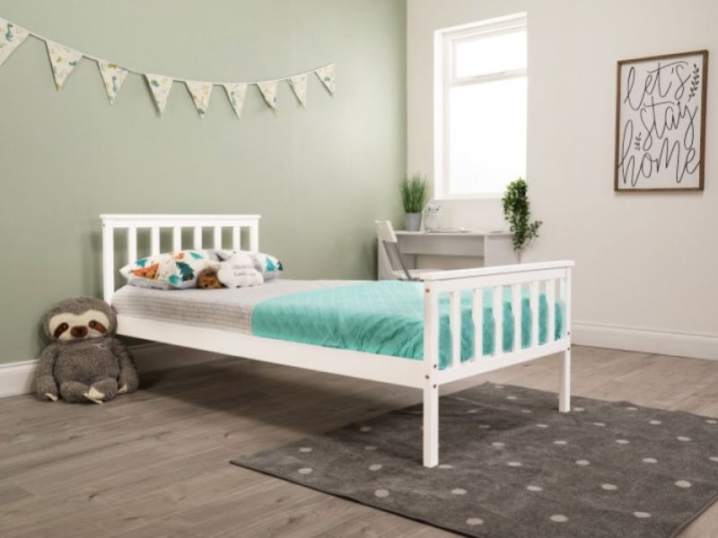 Flair Furnishings Larysa 3ft Single White Wooden Bed Frame