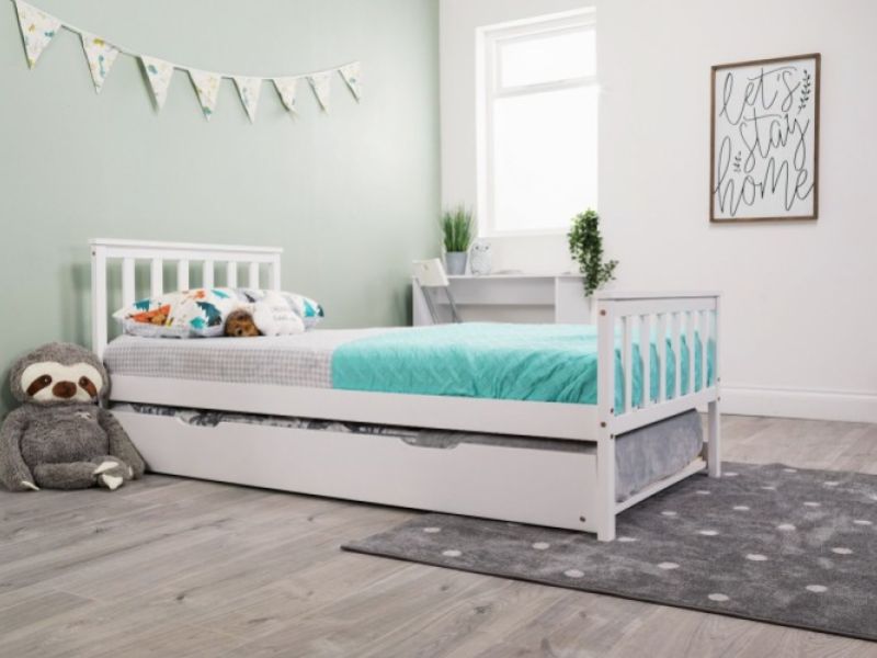 Flair Furnishings Larysa 3ft Single White Wooden Guest Bed Frame