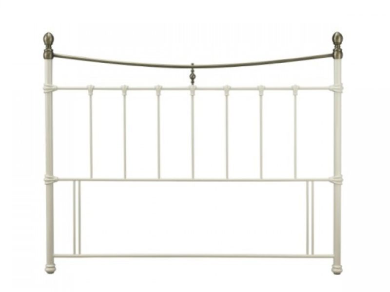 Serene Edwardian II Ivory 5ft Kingsize Metal Headboard