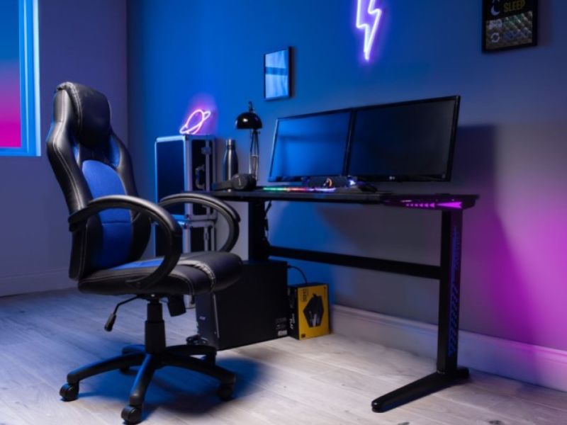 Flair Furnishings Power B LED Gaming Desk