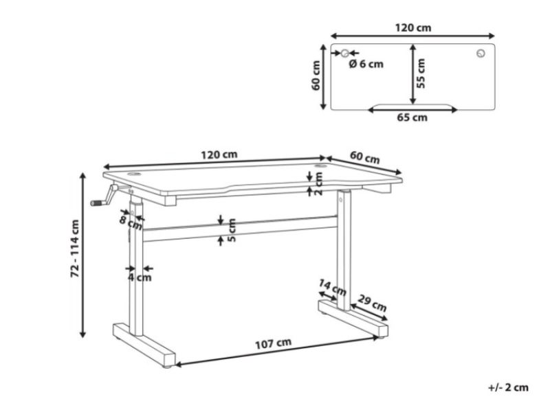 Flair Furnishings Power E Adjustable Height Gaming Desk