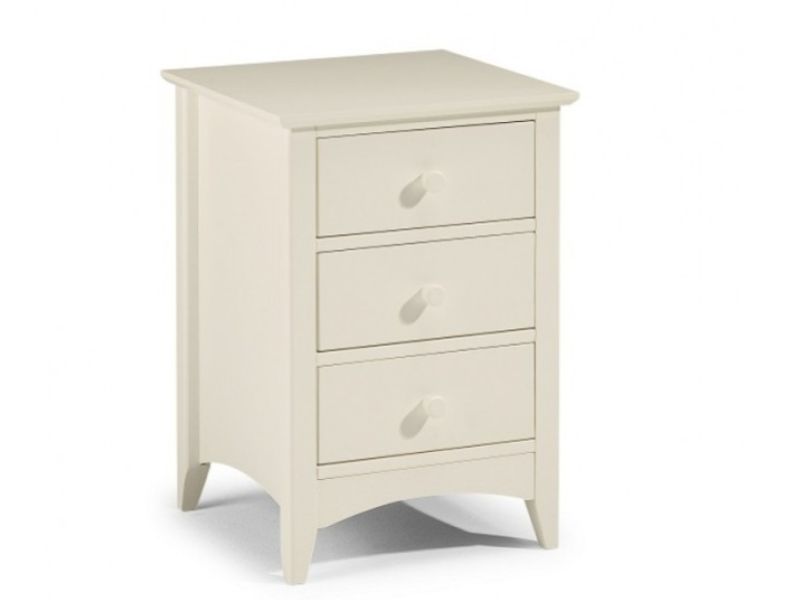 Julian Bowen Cameo Stone White 3 Drawer Bedside