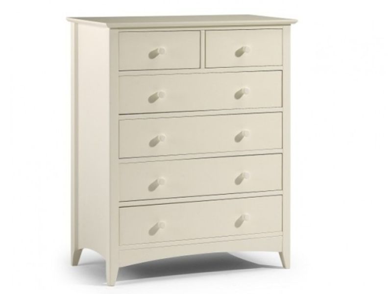 Julian Bowen Cameo Stone White 4 + 2 Drawer Chest