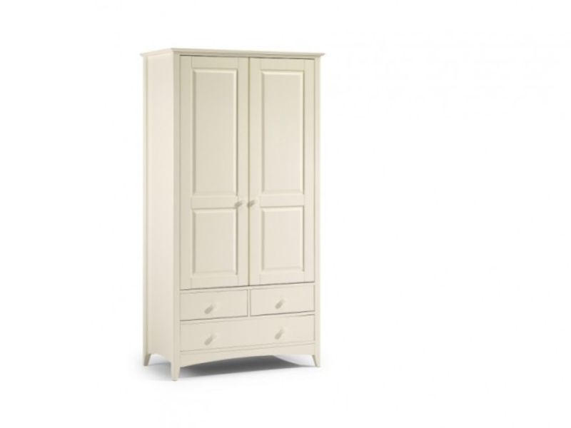 Julian Bowen Cameo Stone White 2 Door Combination Wardrobe