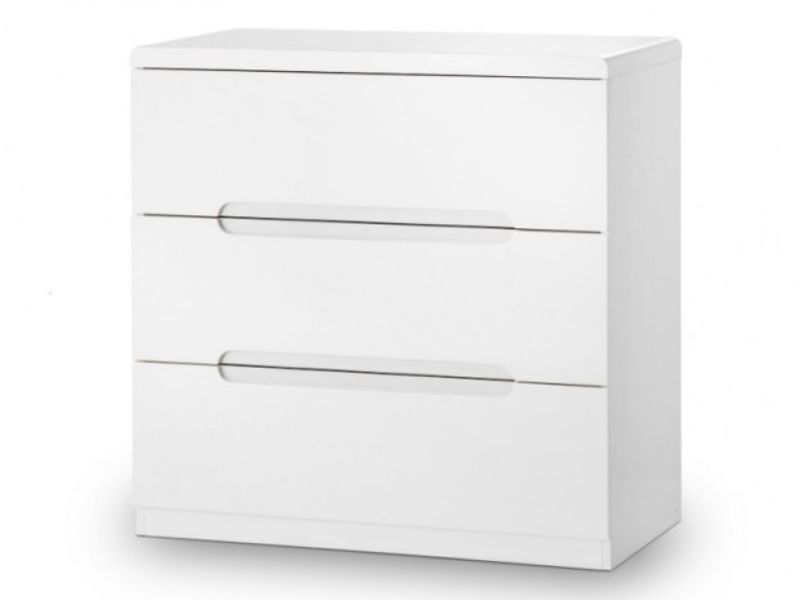 Julian Bowen Manhattan White Gloss 3 Drawer Chest