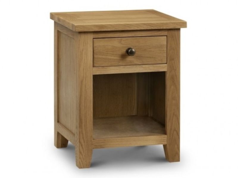 Julian Bowen Marlborough American Oak 1 Drawer Bedside Cabinet