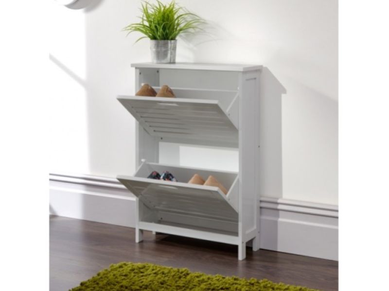 GFW Bergen Two Tier Shoe Cabinet in Grey