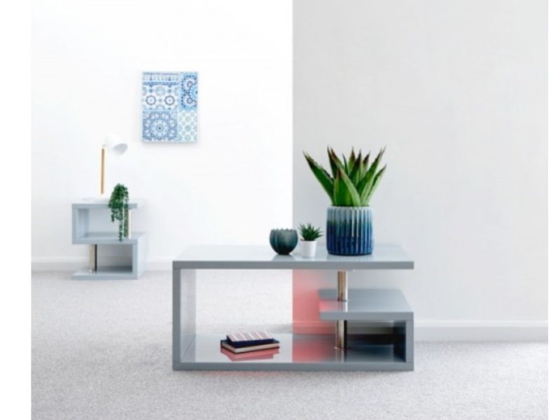 GFW Polar Grey Gloss LED Coffee Table