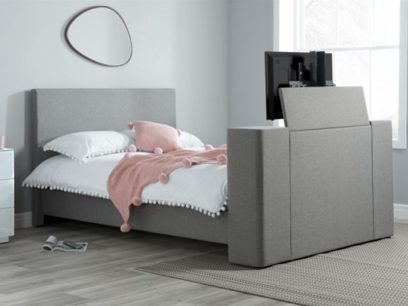 Birlea Plaza 5ft Kingsize Grey Fabric TV Bed Frame