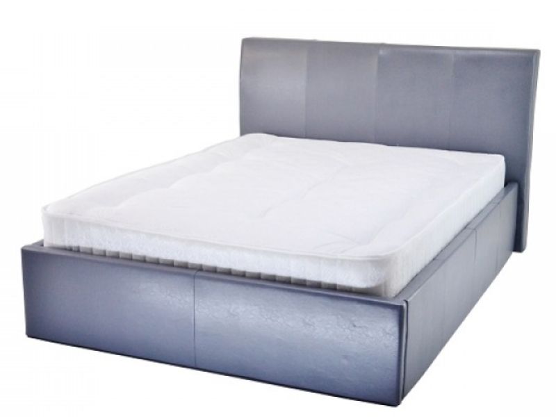Metal Beds Chameleon 4ft (120cm) Small Double Grey Faux Leather Ottoman Bed Frame