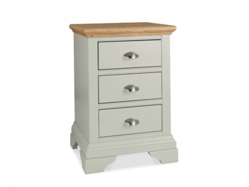 Bentley Designs Hampstead Soft Grey And Oak 3 Drawer Nightstand