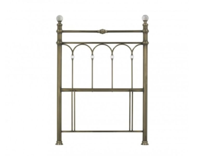 Bentley Designs Krystal 3ft Single Antique Brass Finish Metal Headboard