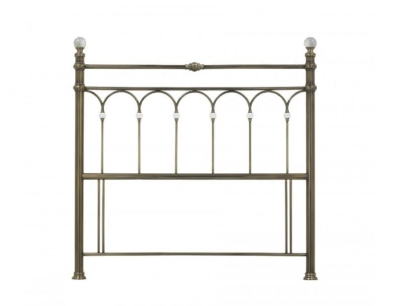 Bentley Designs Krystal 4ft6 Double Antique Brass Finish Metal Headboard