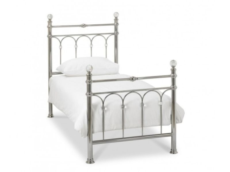 Bentley Designs Krystal 3ft Single Shiny Nickel Metal Bed Frame