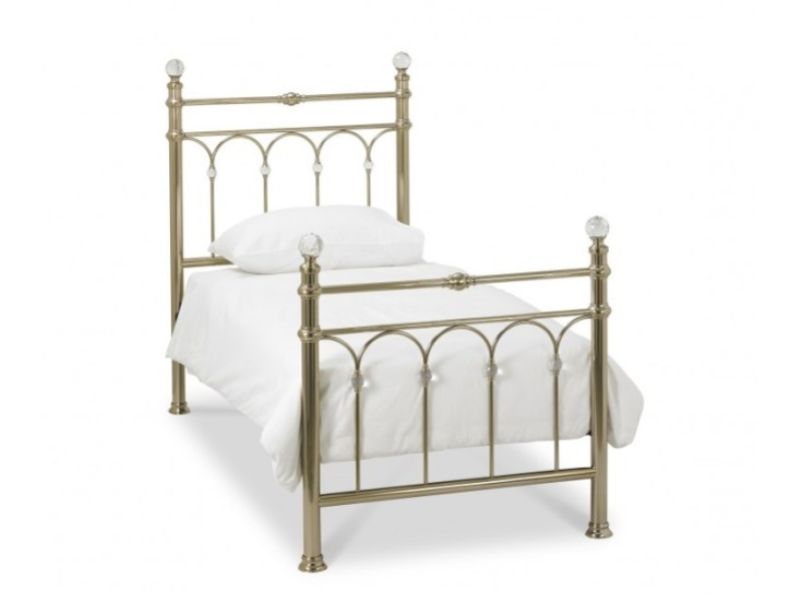 Bentley Designs Krystal 3ft Single Champagne Brass Finish Metal Bed Frame