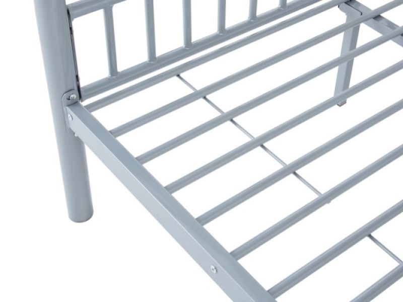 Serene Oslo Triple Sleeper Silver Metal Bunk Bed