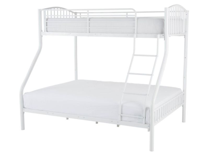 Serene Oslo Triple Sleeper White Metal Bunk Bed