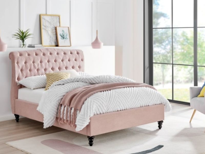 Limelight Rosa 5ft Kingsize Pink Fabric Bed Frame