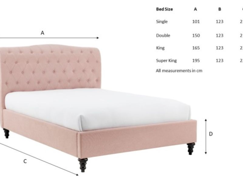 Limelight Rosa 6ft Super Kingsize Pink Fabric Bed Frame