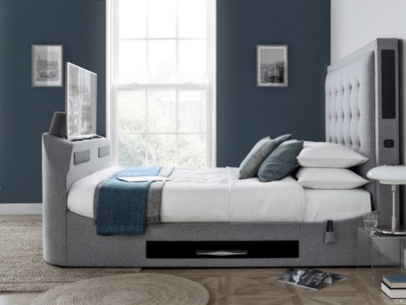 Kaydian Titan 5ft Kingsize Marbella Grey Fabric Media Bed