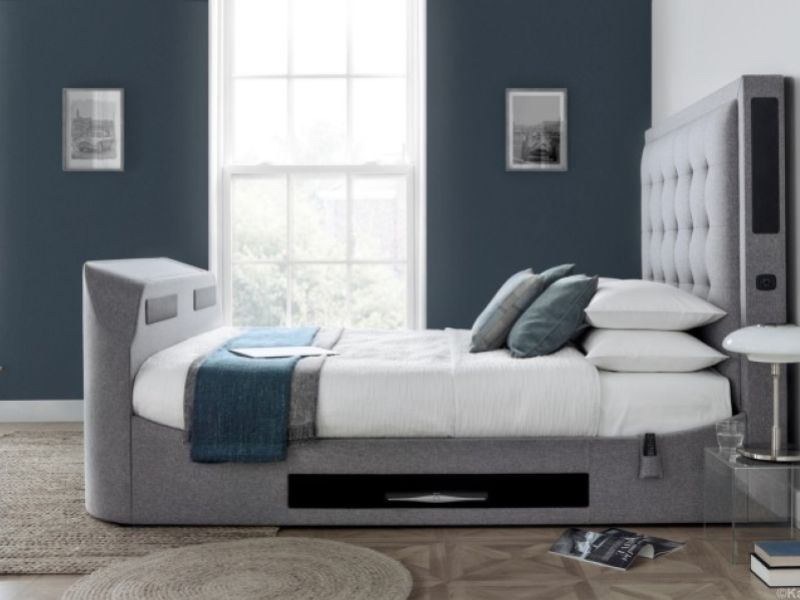 Kaydian Titan 5ft Kingsize Marbella Grey Fabric Media Bed